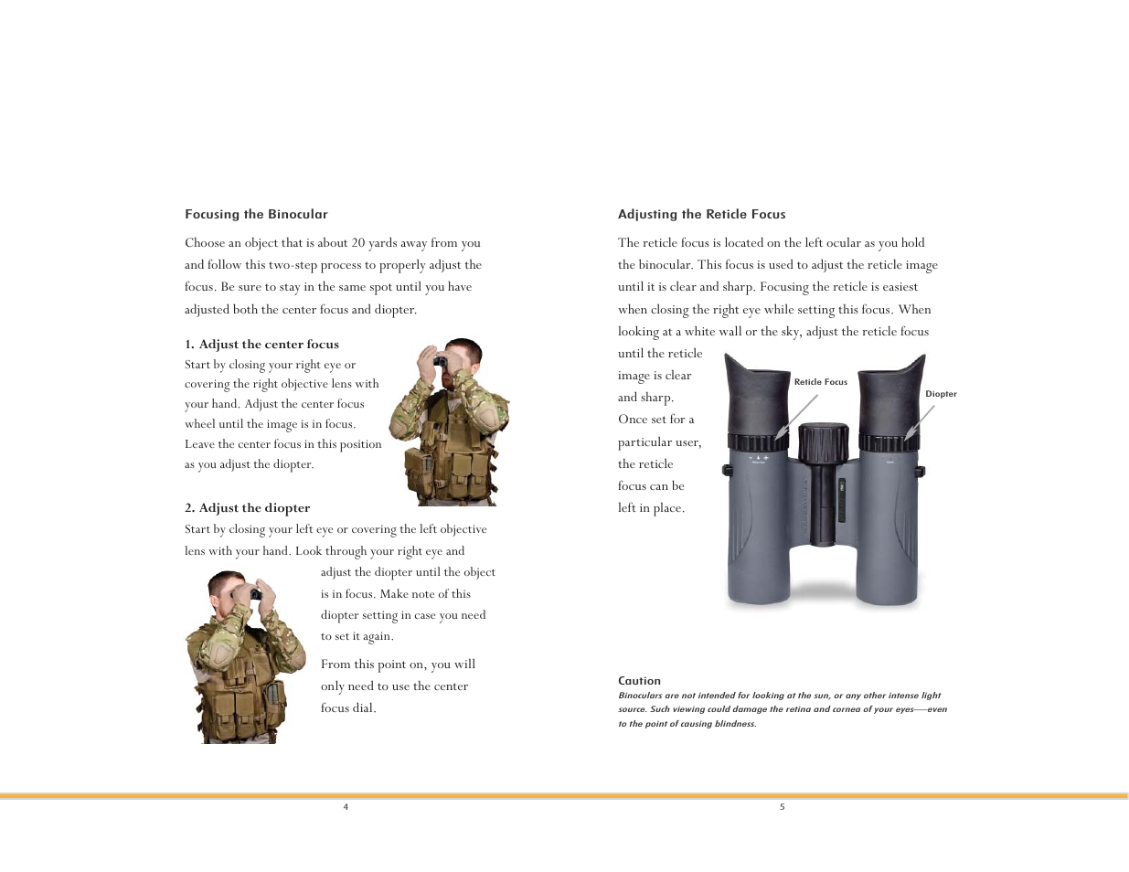 Vortex Optics VIPER R/T 8X28 TACTICAL BINOCULAR User Manual | Page 3 / 8