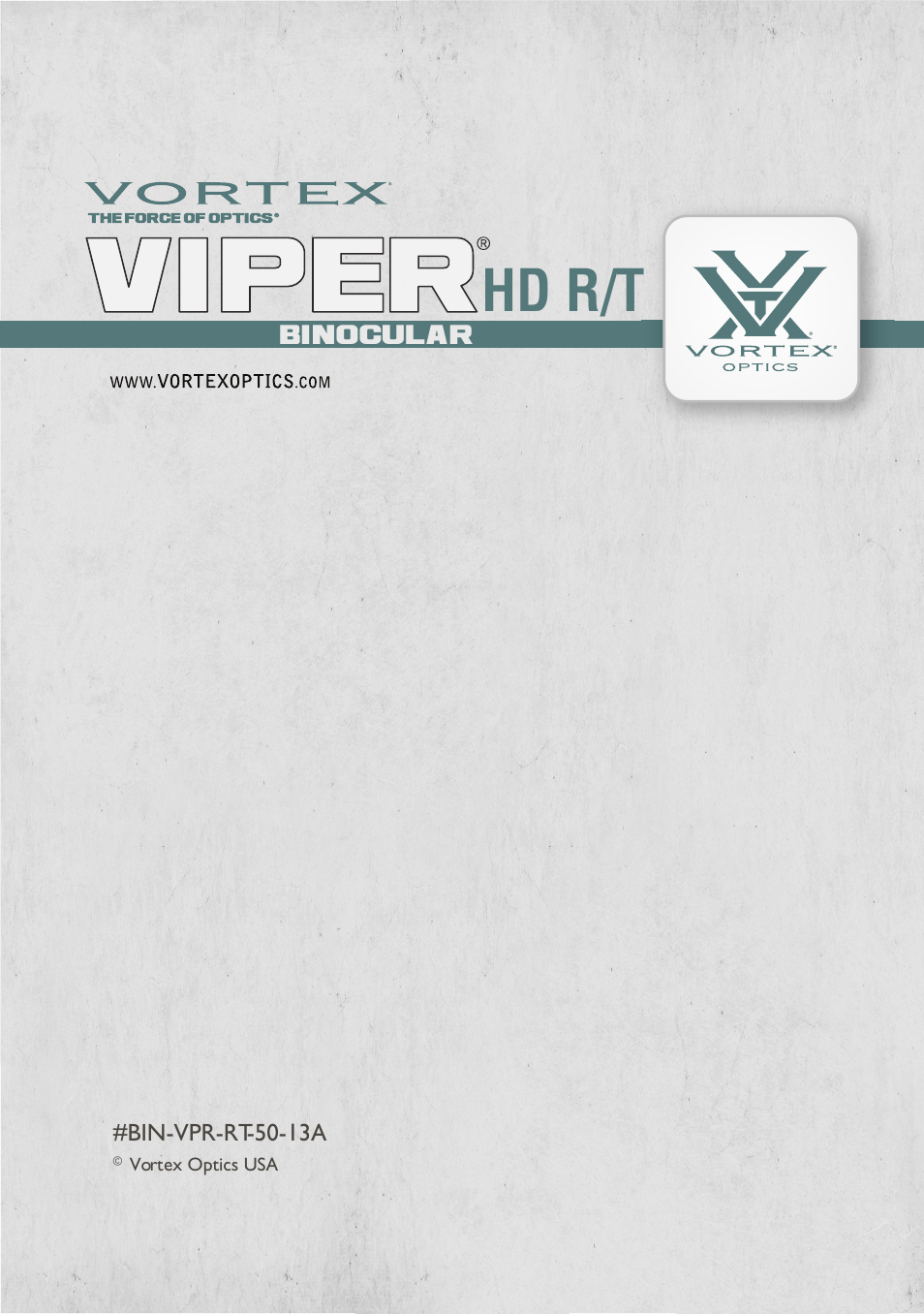 Hd r/t | Vortex Optics VIPER HD 10X50 R/T TACTICAL ROOF PRISM BINOCULAR — R/T Ranging Reticle User Manual | Page 9 / 9