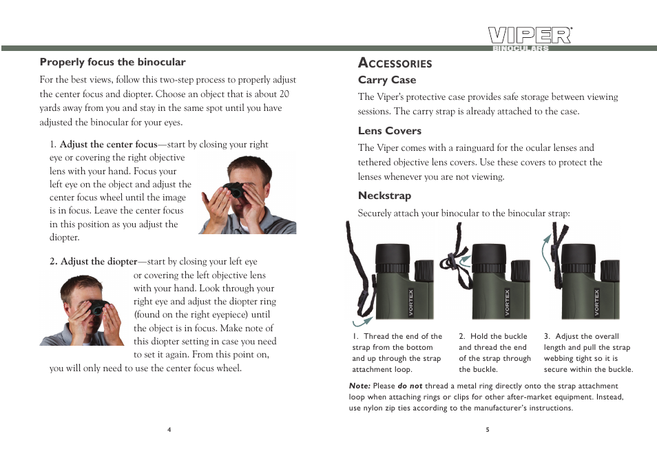 Vortex Optics VIPER 10X28 BINOCULAR User Manual | Page 3 / 5
