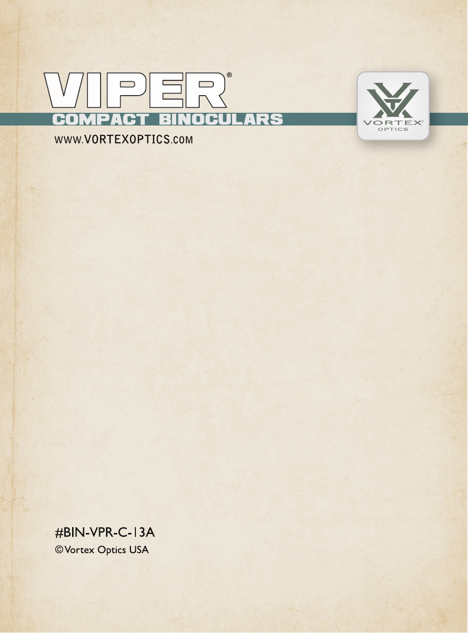 Vortex Optics VIPER 10X28 BINOCULAR User Manual | Page 5 / 5