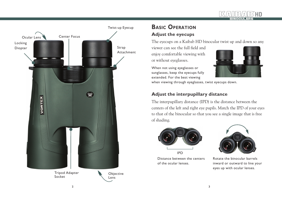 Vortex Optics KAIBAB HD 20X56 ROOF PRISM BINOCULAR User Manual | Page 2 / 5
