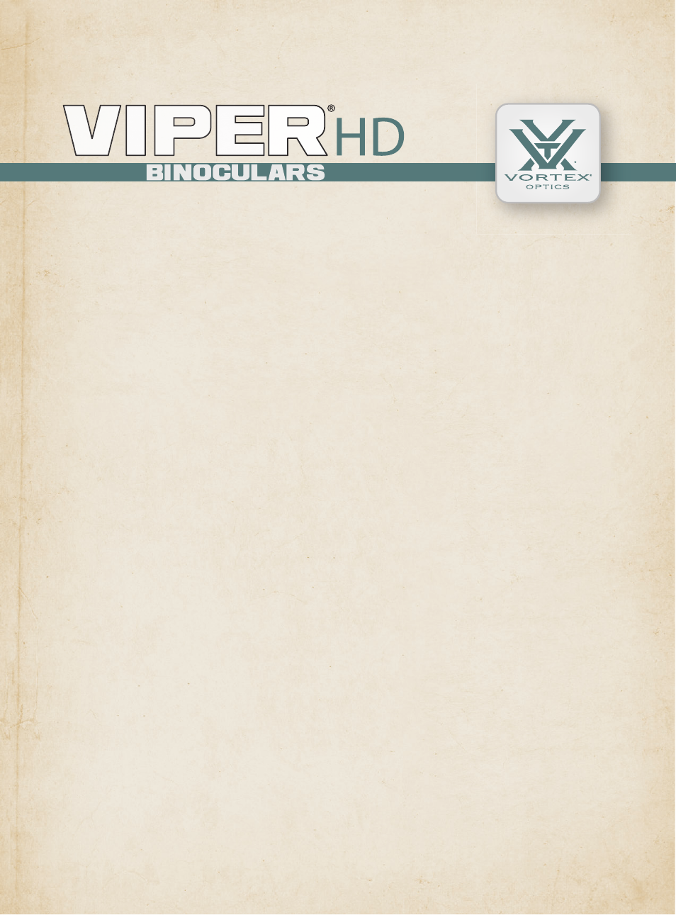 Vortex Optics VIPER HD 15X50 ROOF PRISM BINOCULAR User Manual | 5 pages