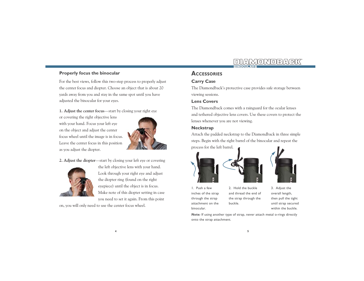 Vortex Optics DIAMONDBACK 10X28 ROOF PRISM BINOCULAR User Manual | Page 3 / 5