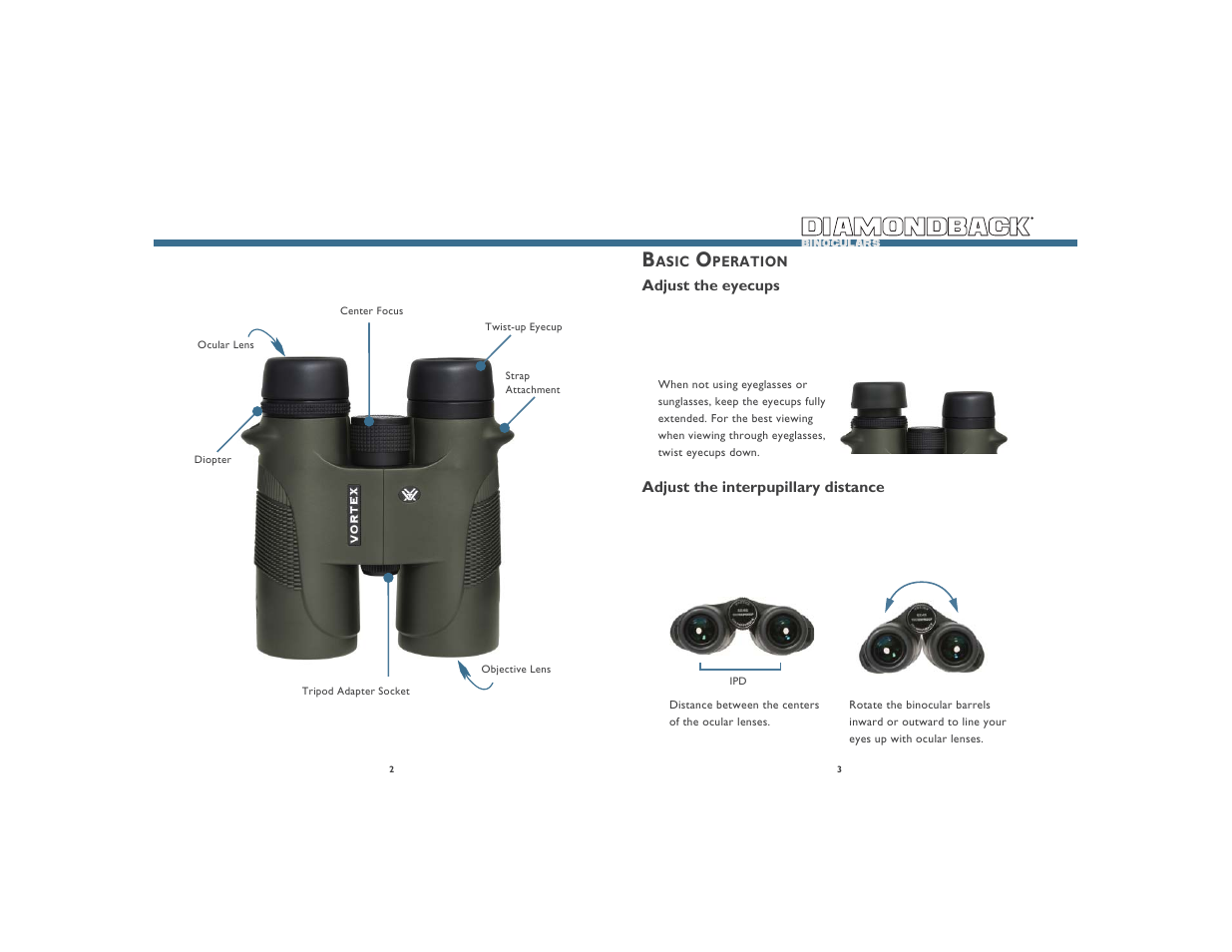 Vortex Optics DIAMONDBACK 7X36 BINOCULAR User Manual | Page 2 / 5