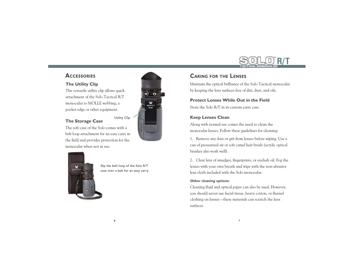 Solo r/ t solo | Vortex Optics SOLO TACTICAL R/T 8X36 MONOCULAR WITH RETICLE FOCUS User Manual | Page 4 / 8