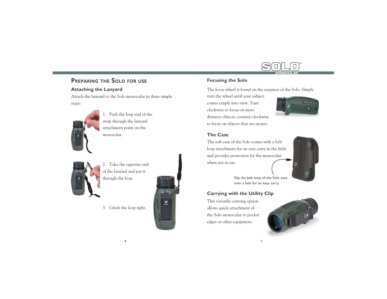 Solo | Vortex Optics SOLO 10X36 MONOCULAR User Manual | Page 3 / 5