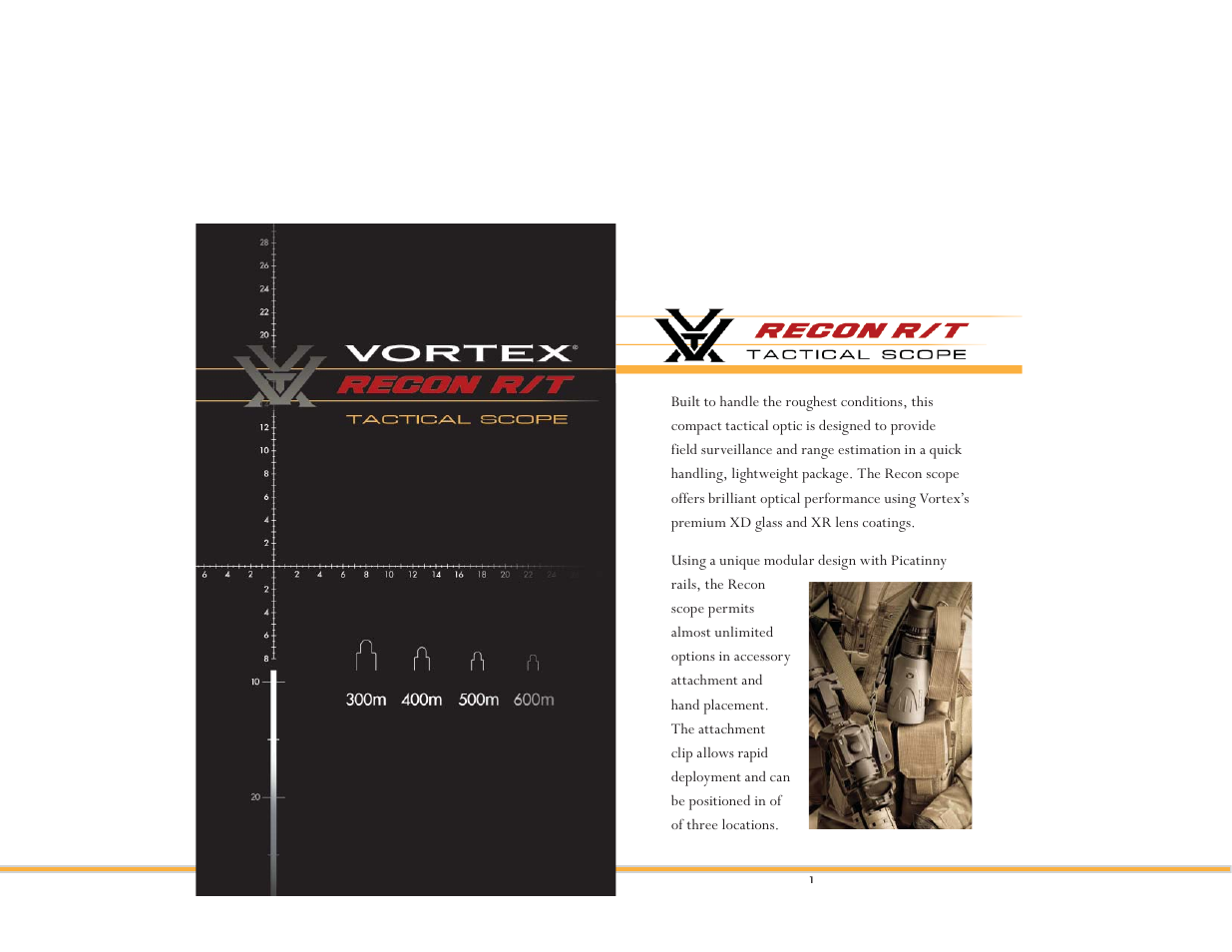 Vortex Optics RECON R/T 15X50 - WITH VMS MONOCULAR User Manual | 8 pages