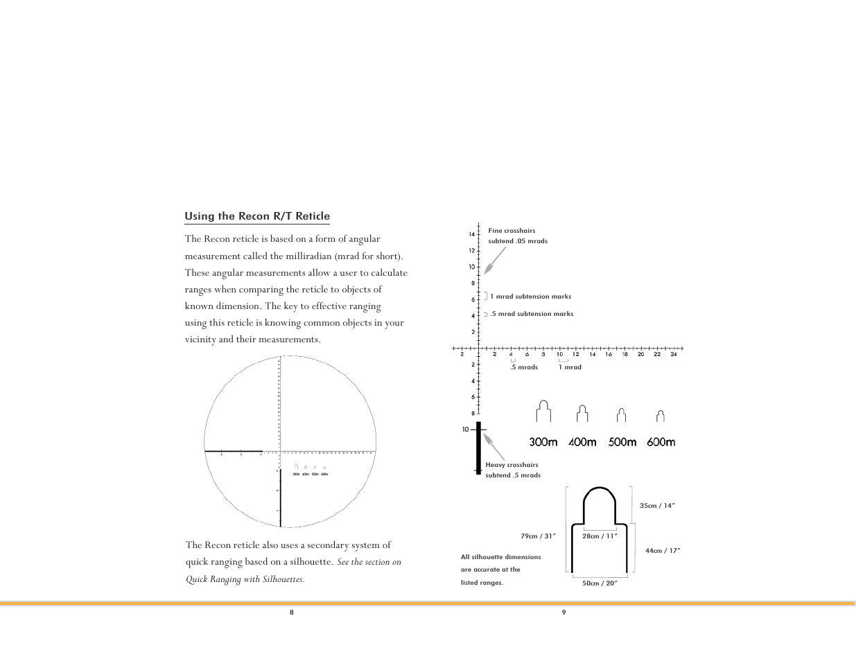 Using the recon r/t reticle | Vortex Optics RECON R/T 15X50 - WITH VMS MONOCULAR User Manual | Page 5 / 8