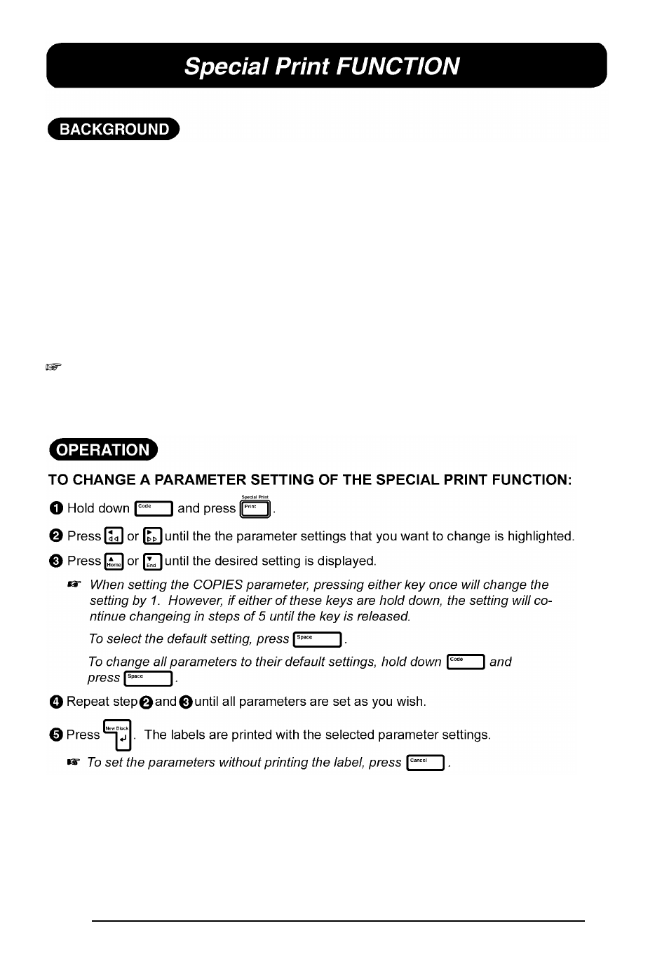 Special print function | Brother P-TOUCH 530 User Manual | Page 132 / 210