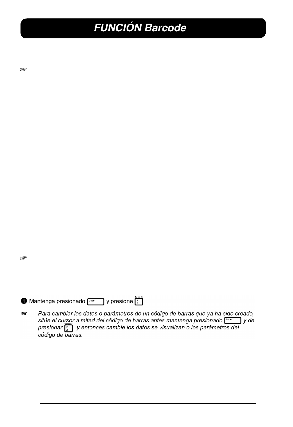 Funcion barcode | Brother P-TOUCH 530 User Manual | Page 177 / 210