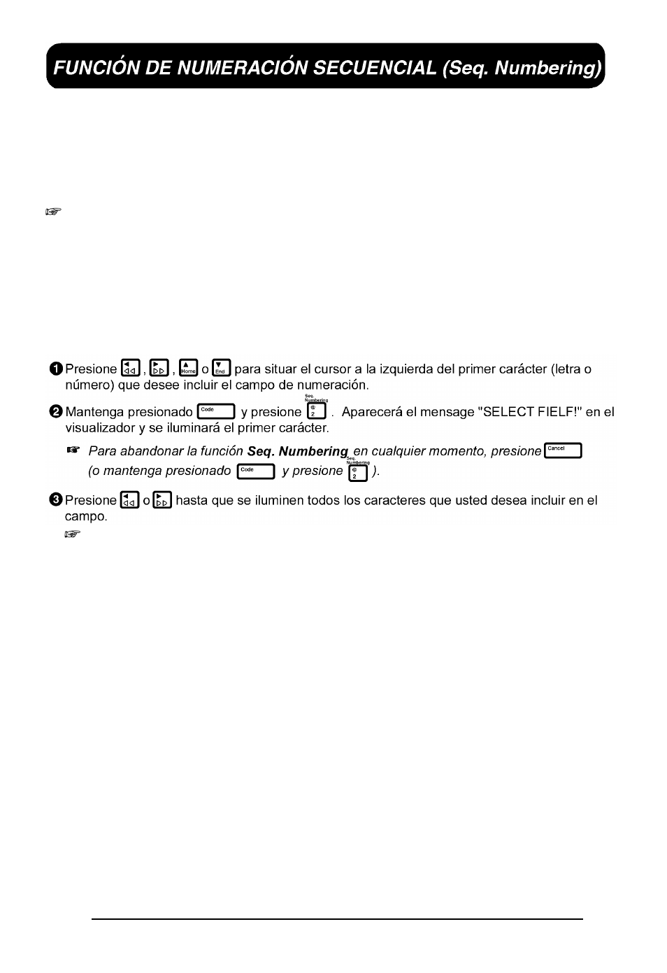 Funcion de numeracion secuencial | Brother P-TOUCH 530 User Manual | Page 205 / 210