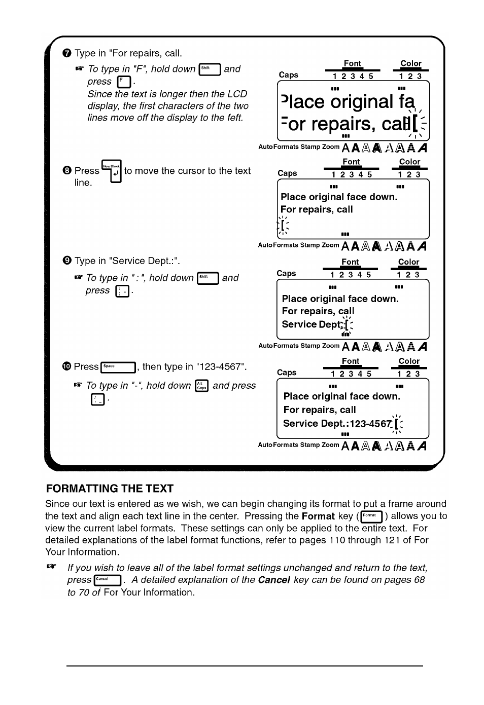 Brother P-TOUCH 530 User Manual | Page 36 / 210