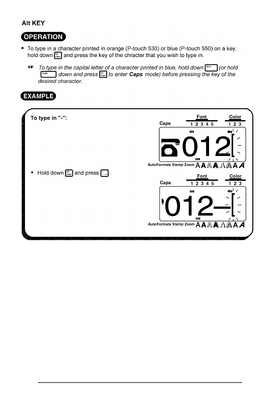 Brother P-TOUCH 530 User Manual | Page 64 / 210