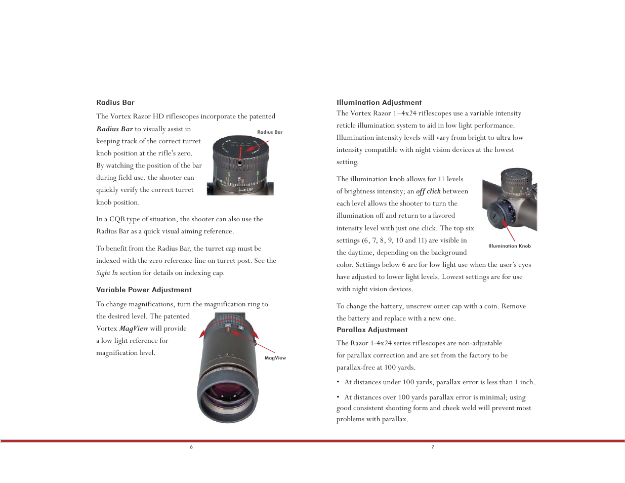 Vortex Optics RAZOR HD 1-4X24 (MOA) - CQMR-1 MOA User Manual | Page 4 / 12