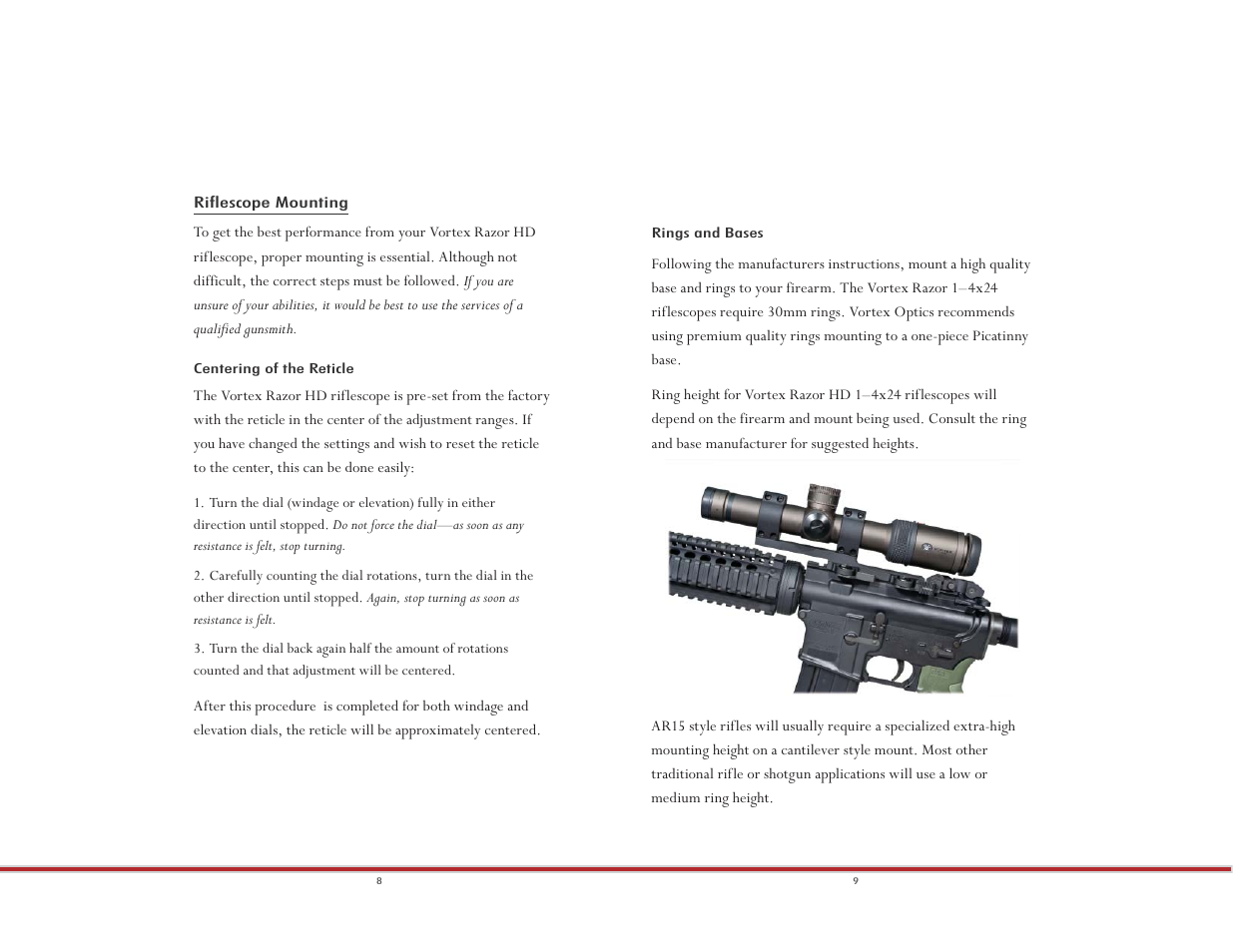 Vortex Optics RAZOR HD 1-4X24 (MOA) - CQMR-1 MOA User Manual | Page 5 / 12