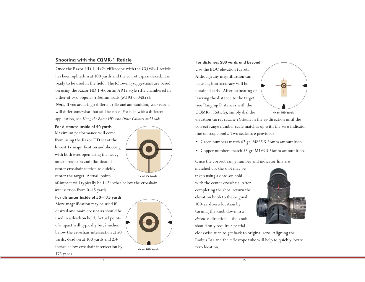 Vortex Optics RAZOR HD 1-4X24 (MOA) - CQMR-1 MOA User Manual | Page 8 / 12