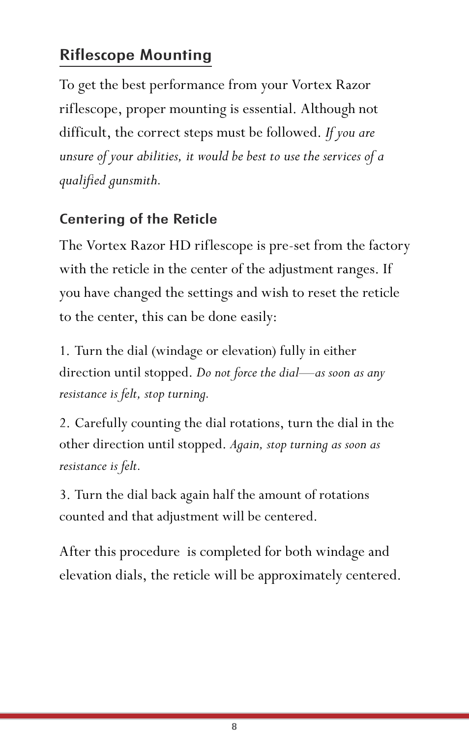 Vortex Optics RAZOR HD 1-4X24 (MOA) - EBR-556 MOA User Manual | Page 10 / 30