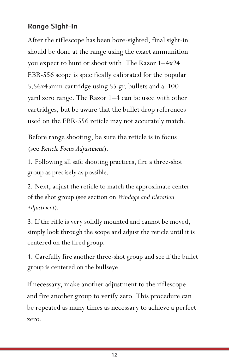Vortex Optics RAZOR HD 1-4X24 (MOA) - EBR-556 MOA User Manual | Page 14 / 30