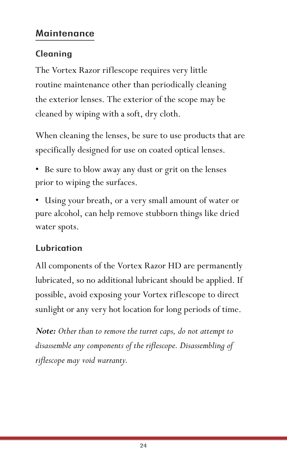 Vortex Optics RAZOR HD 1-4X24 (MOA) - EBR-556 MOA User Manual | Page 26 / 30