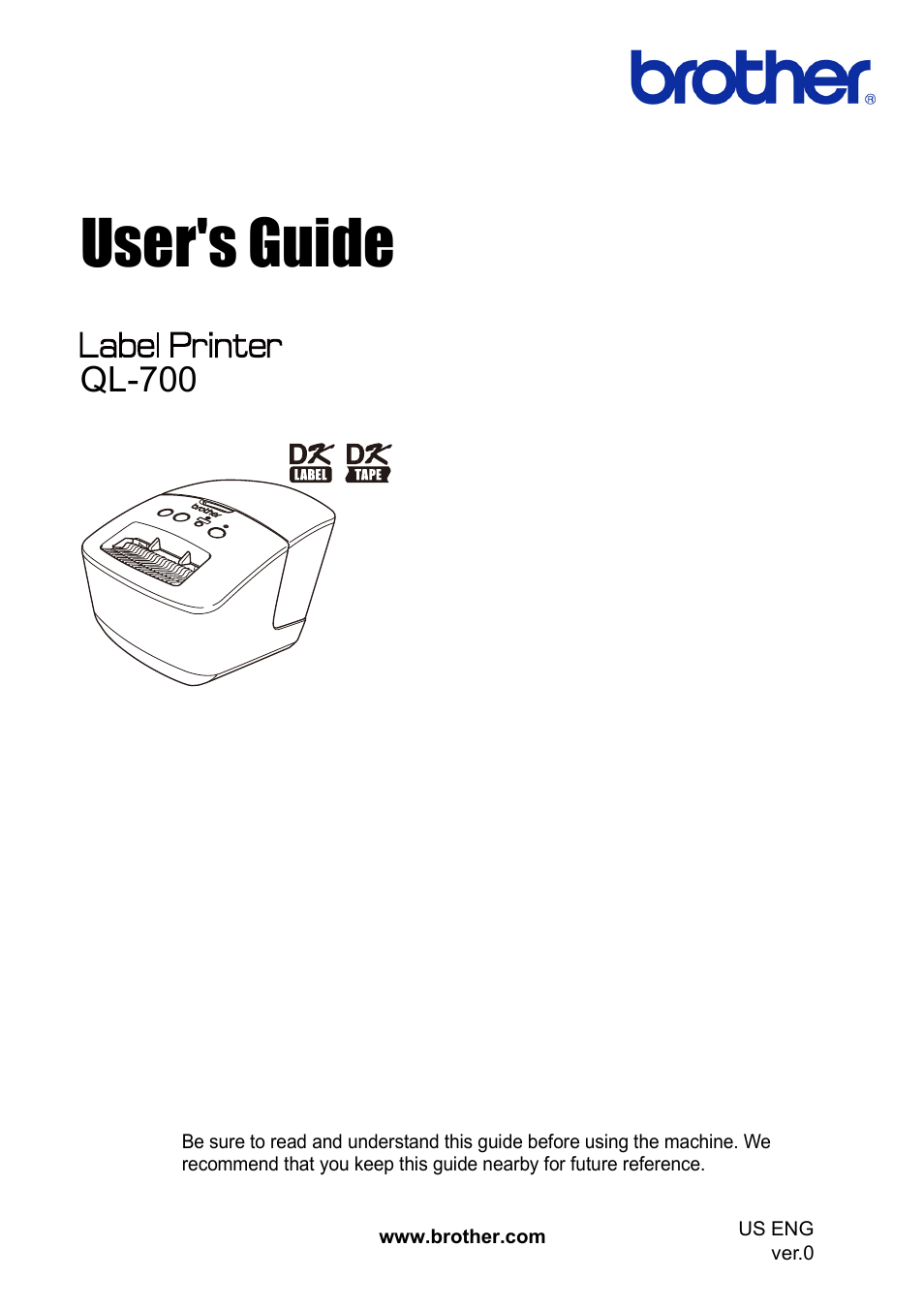 Brother Label Printer QL-700 User Manual | 8 pages