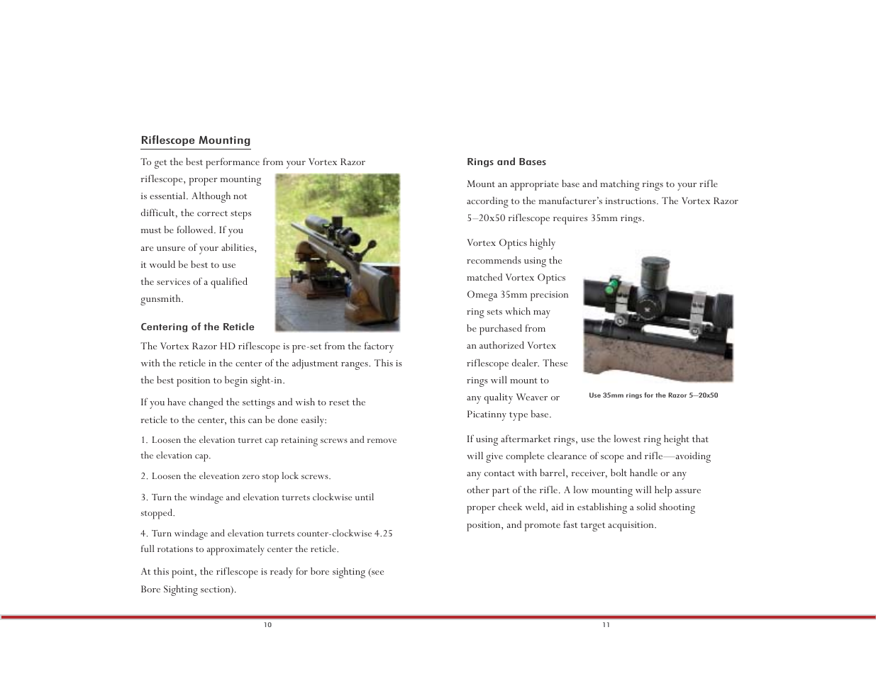 Vortex Optics RAZOR HD 5-20X50 (MRAD) - EBR-2 5 MRAD TURRETS User Manual | Page 6 / 11