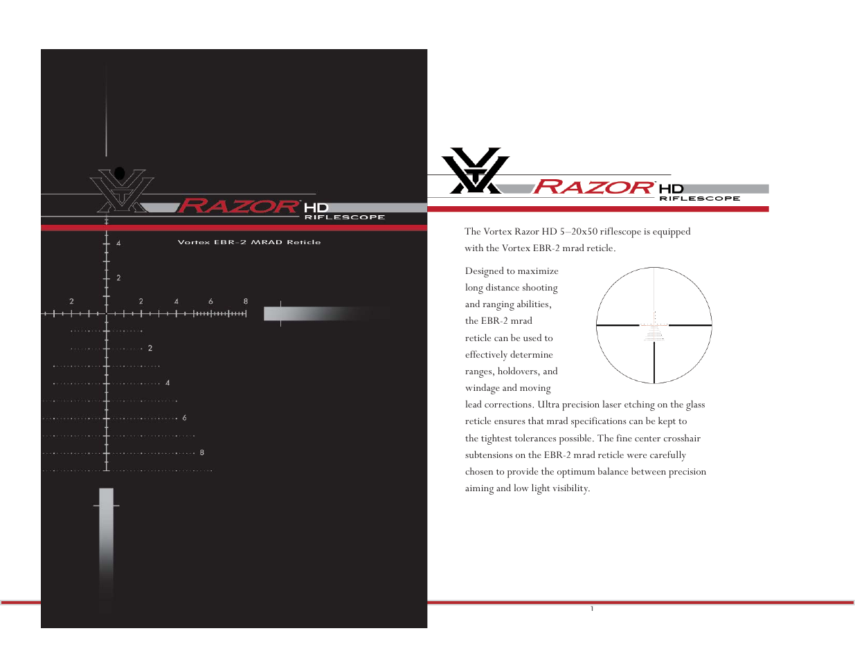Vortex Optics RAZOR HD 5-20X50 (MRAD) - EBR-2 5 MRAD TURRETS User Manual | 8 pages