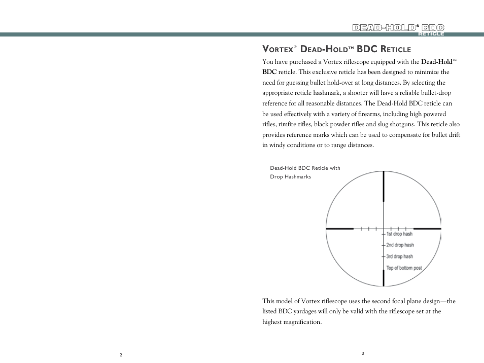 Bdc r | Vortex Optics VIPER 2-7X32 - DEAD-HOLD BDC User Manual | Page 2 / 7