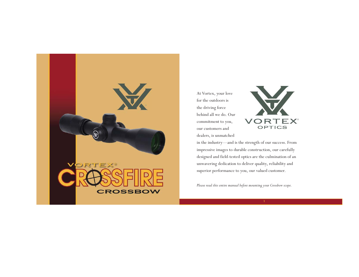 Vortex Optics CROSSFIRE 3X32 CROSSBOW - CROSSBOW ILLUMINATED User Manual | 8 pages