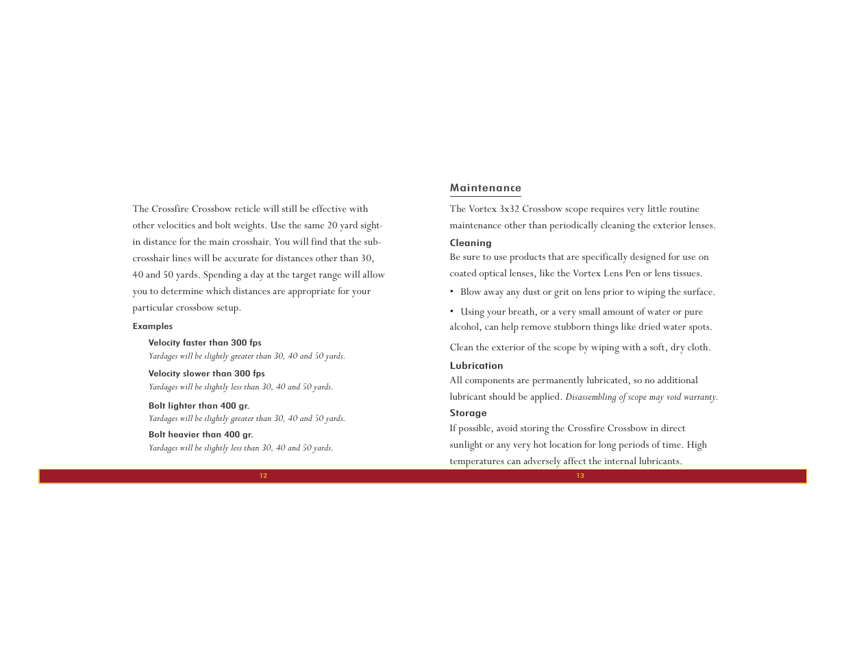 Vortex Optics CROSSFIRE 3X32 CROSSBOW - CROSSBOW ILLUMINATED User Manual | Page 7 / 8