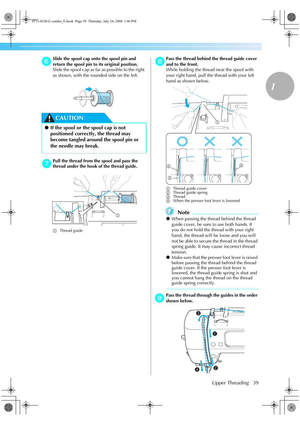 Caution | Brother XE5427-001 User Manual | Page 41 / 92