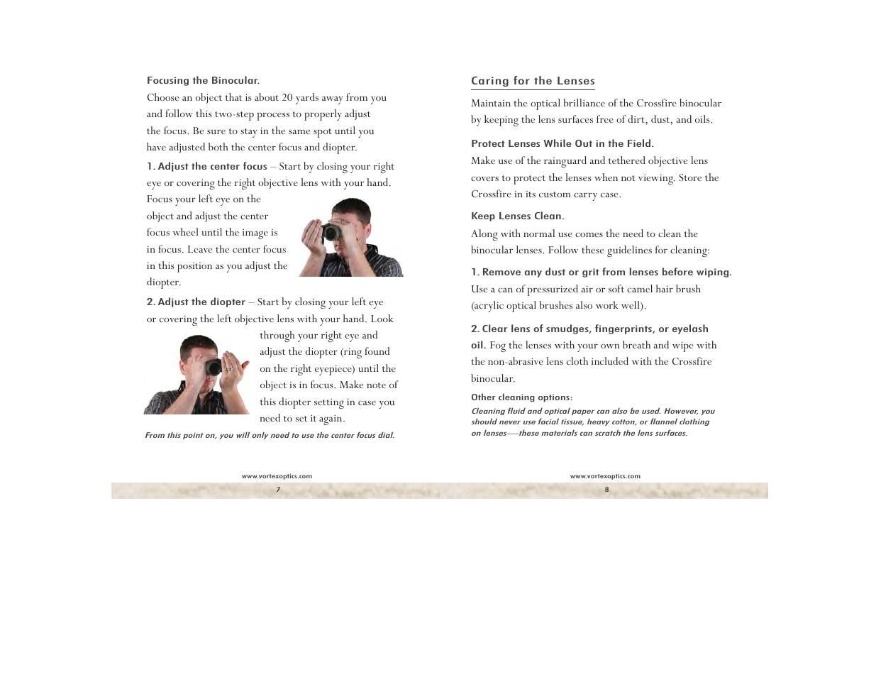 Vortex Optics CROSSFIRE 8X32 BINOCULAR User Manual | Page 4 / 5