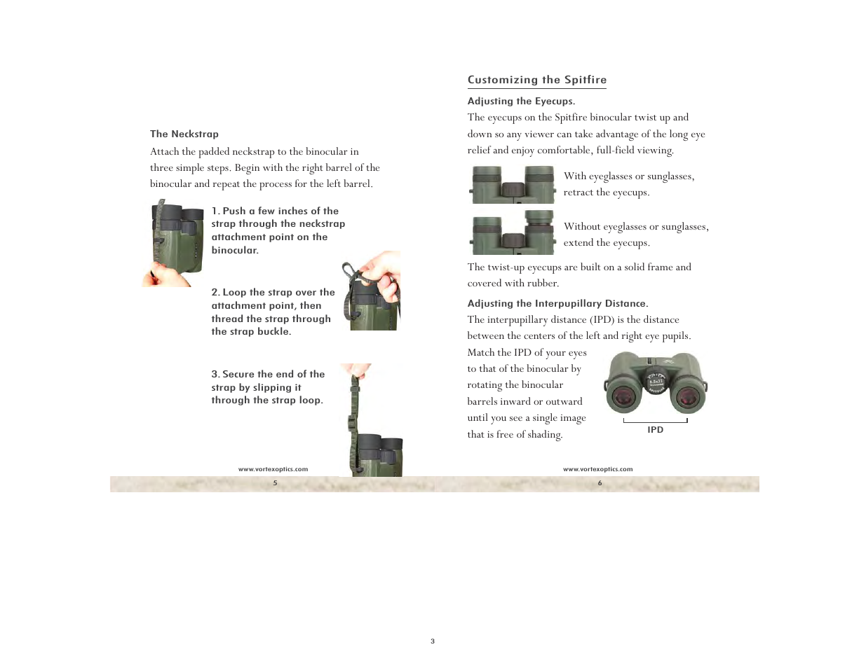 Vortex Optics SPITFIRE 8.5X32 BINOCULAR User Manual | Page 3 / 5
