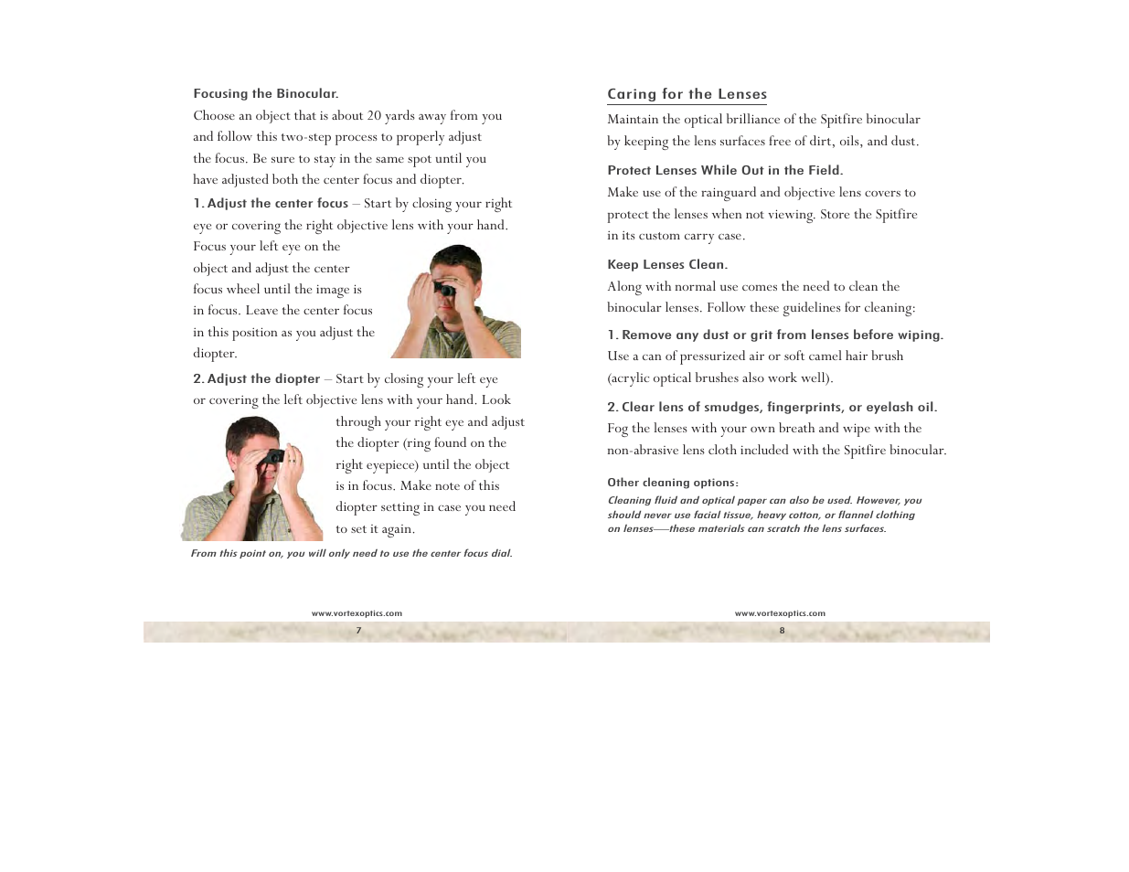 Vortex Optics SPITFIRE 8.5X32 BINOCULAR User Manual | Page 4 / 5