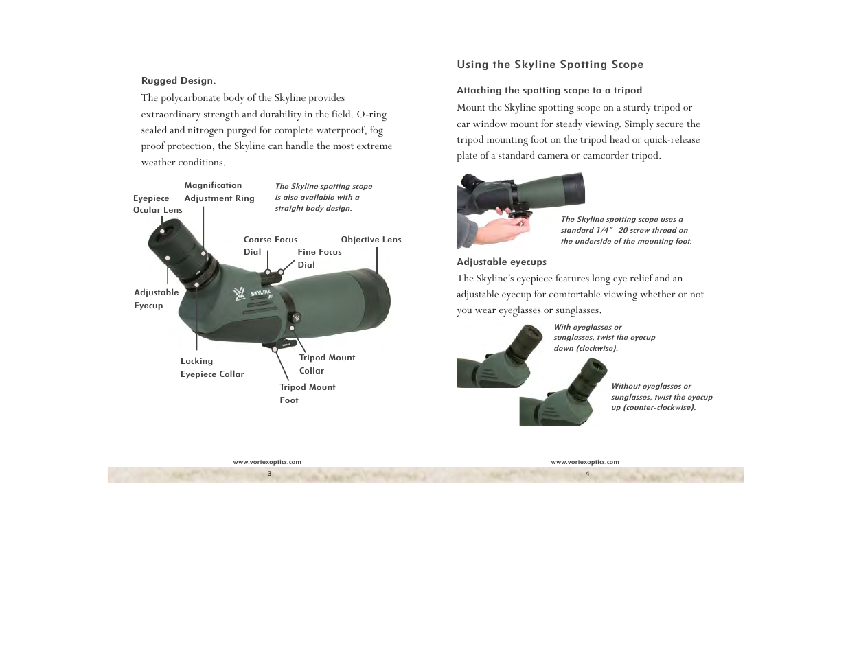 Vortex Optics SKYLINE 20-60X80 SPOTTING SCOPE User Manual | Page 2 / 4