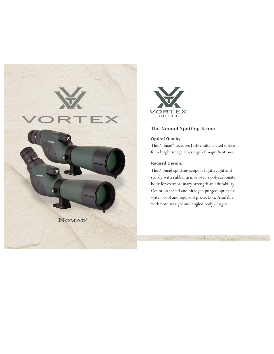 Vortex Optics NOMAD 20-60X60 SPOTTING SCOPE User Manual | 4 pages