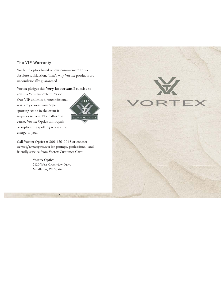 Vortex Optics NOMAD 20-60X60 SPOTTING SCOPE User Manual | Page 4 / 4