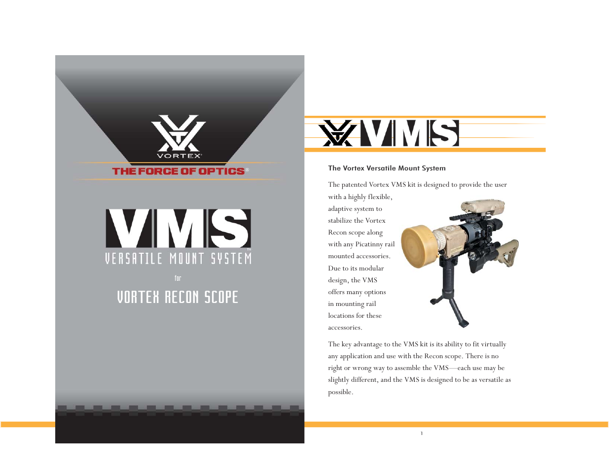 Vortex Optics RECON R/T 15X50 - WITH VMS MONOCULAR User Manual | 7 pages