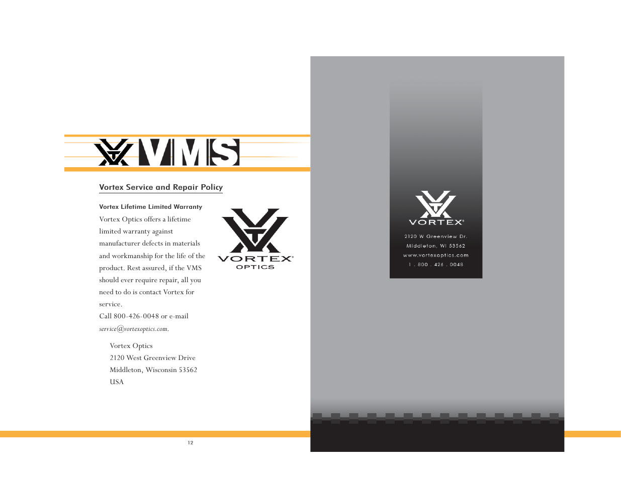 Vortex Optics RECON R/T 15X50 - WITH VMS MONOCULAR User Manual | Page 7 / 7