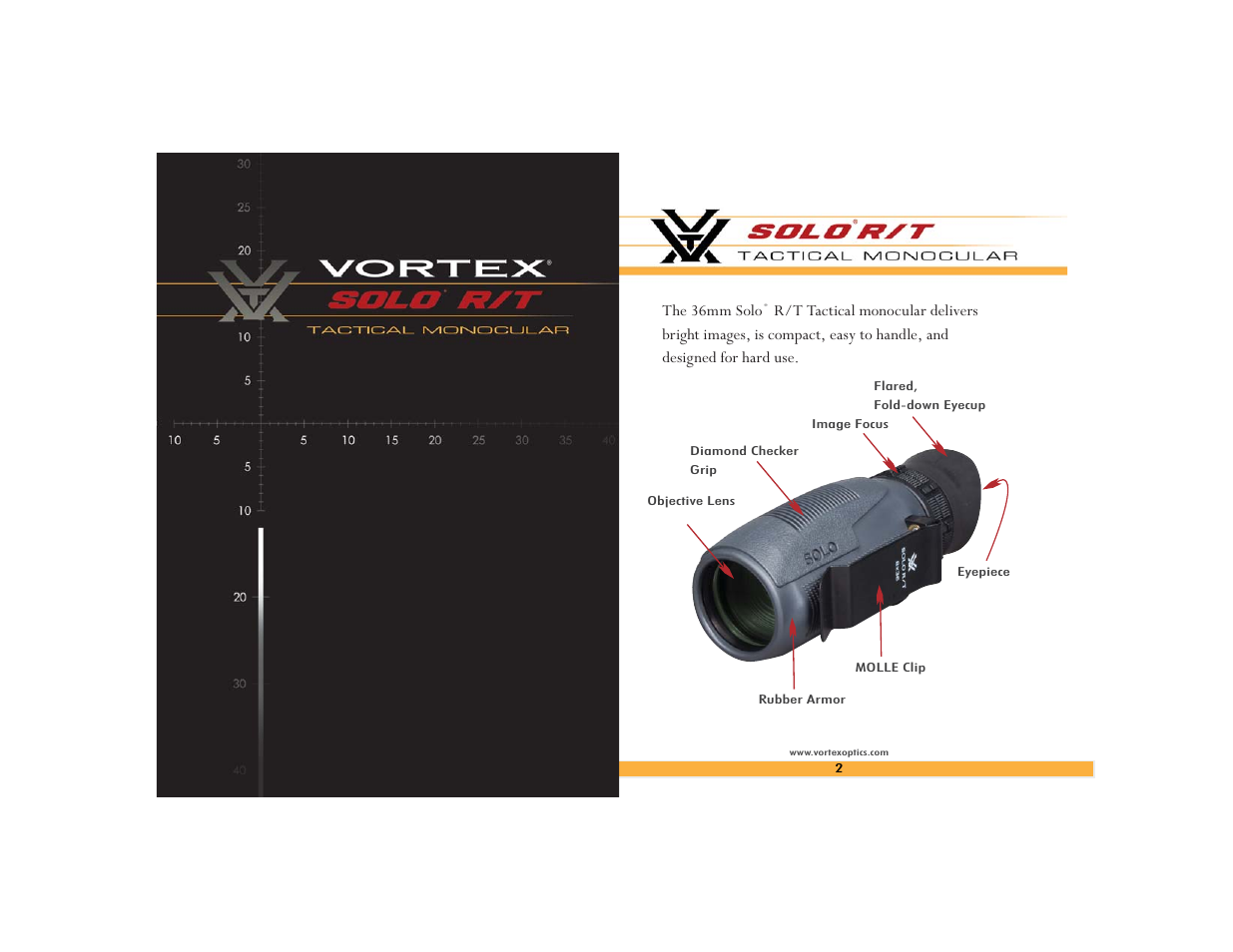 Vortex Optics SOLO TACTICAL 8X36 MONOCULAR User Manual | 6 pages