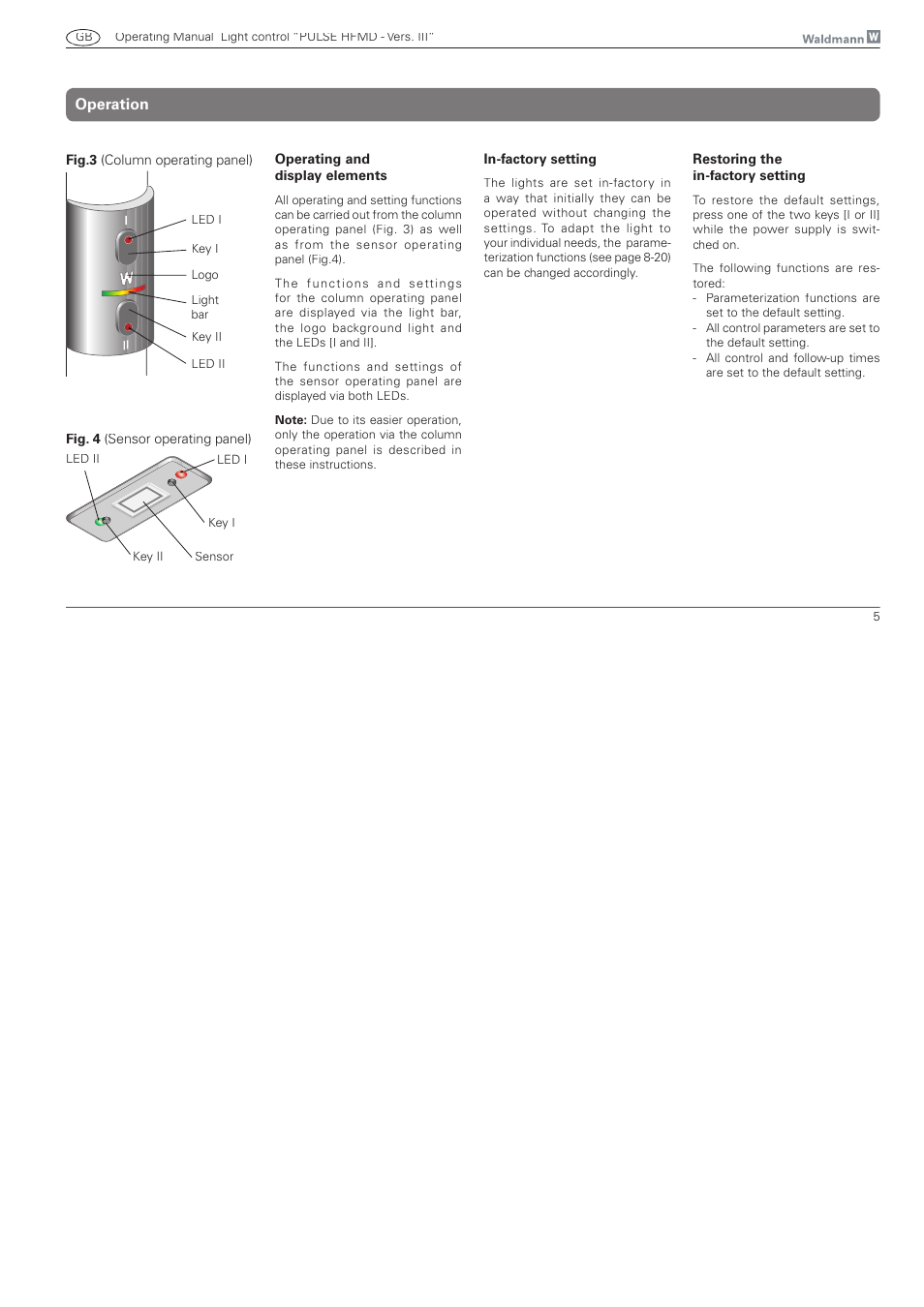 Operation | Waldmann PULSE HFMD version VFC III - with MFT User Manual | Page 5 / 24