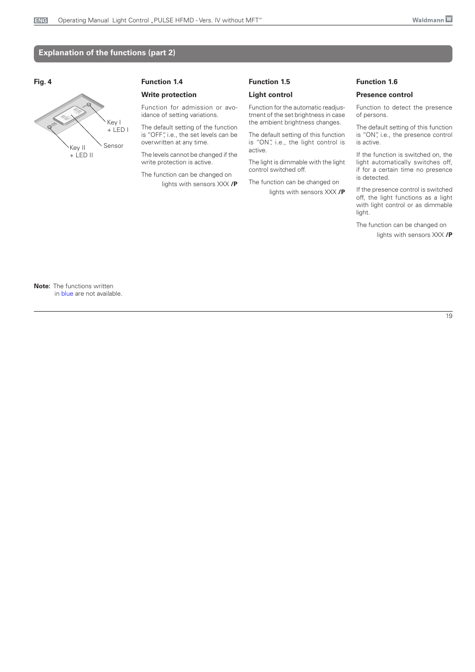 Explanation of the functions (part 2) | Waldmann PULSE HFMD version VFC IV - without MFT User Manual | Page 19 / 24