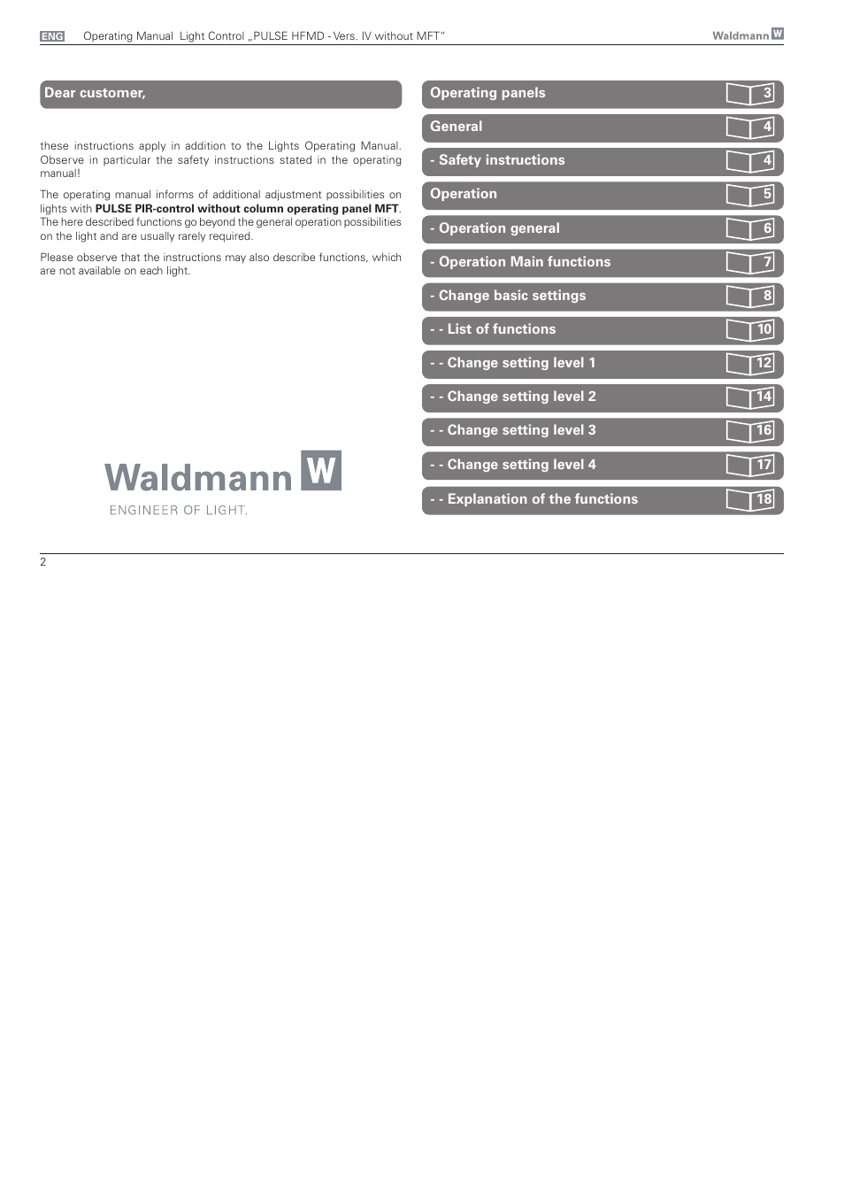 Waldmann PULSE HFMD version VFC IV - without MFT User Manual | Page 2 / 24