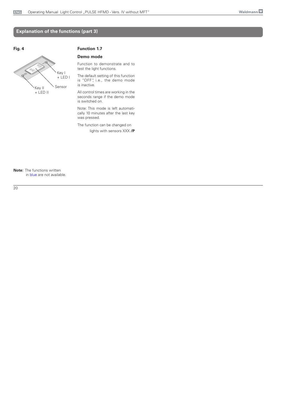 Explanation of the functions (part 3) | Waldmann PULSE HFMD version VFC IV - without MFT User Manual | Page 20 / 24