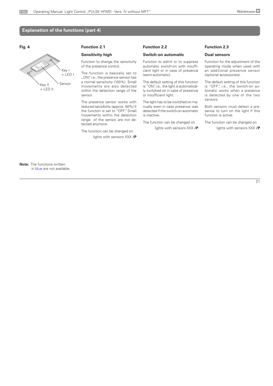 Explanation of the functions (part 4) | Waldmann PULSE HFMD version VFC IV - without MFT User Manual | Page 21 / 24