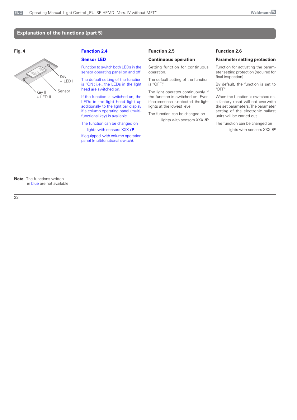 Explanation of the functions (part 5) | Waldmann PULSE HFMD version VFC IV - without MFT User Manual | Page 22 / 24