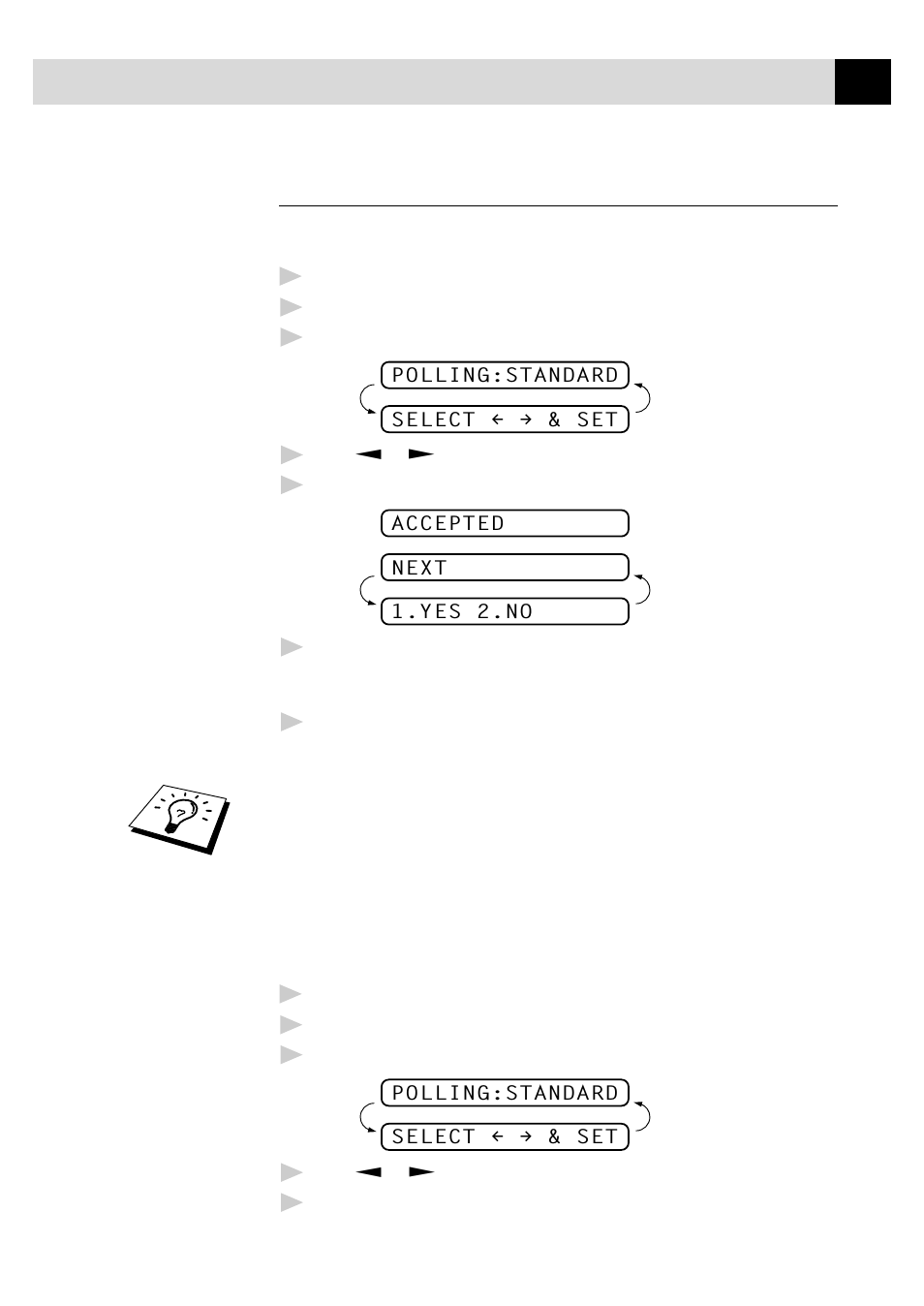 Setup for polling transmit | Brother 515 User Manual | Page 71 / 120