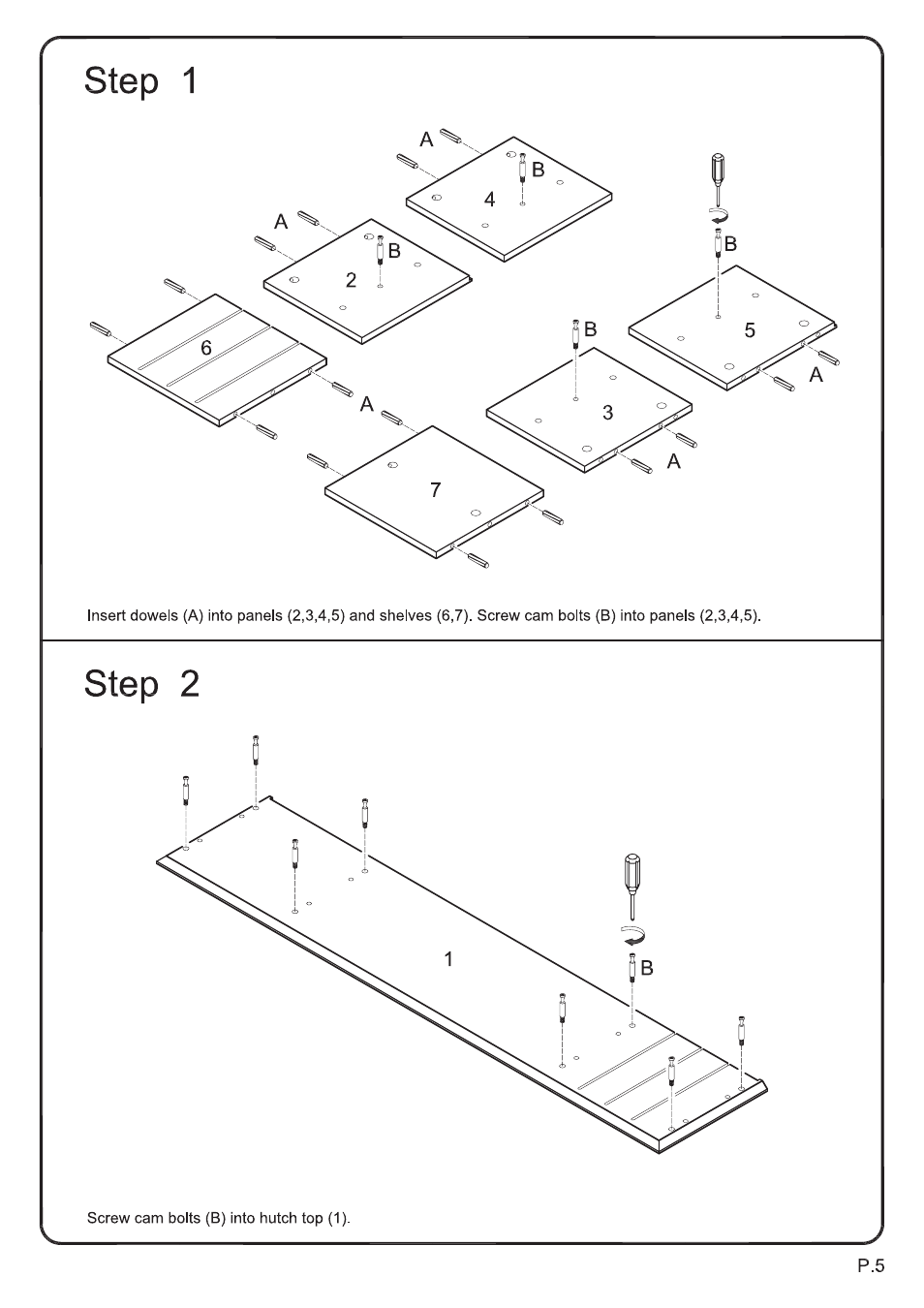 Walker Edison Furniture DW48S30 Writing Desk & Hutch User Manual | Page 13 / 16