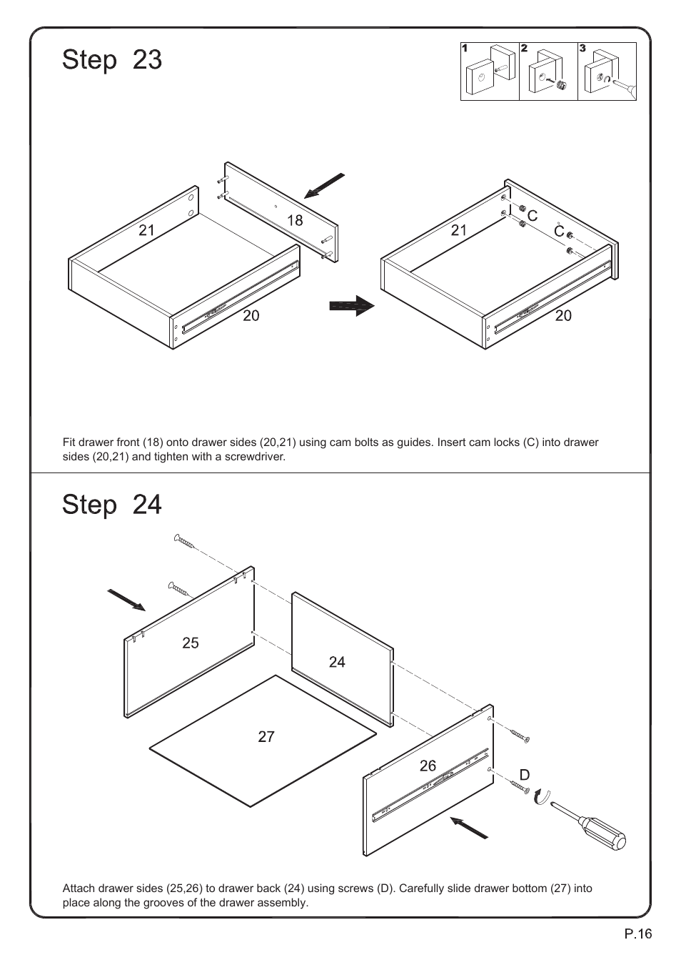 Walker Edison Furniture DW48D30 Storage Desk User Manual | Page 16 / 19