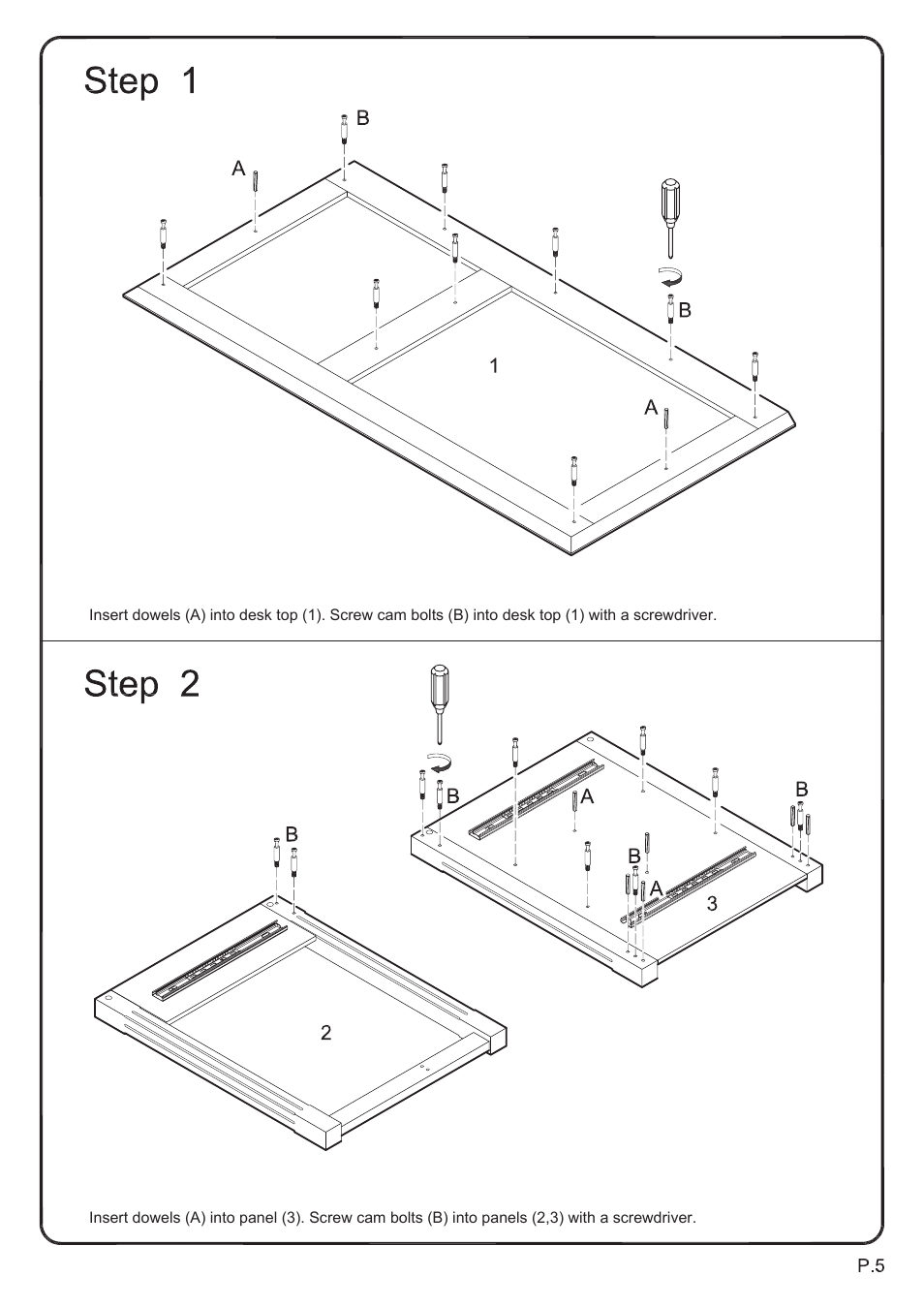 Walker Edison Furniture DW48D30 Storage Desk User Manual | Page 5 / 19