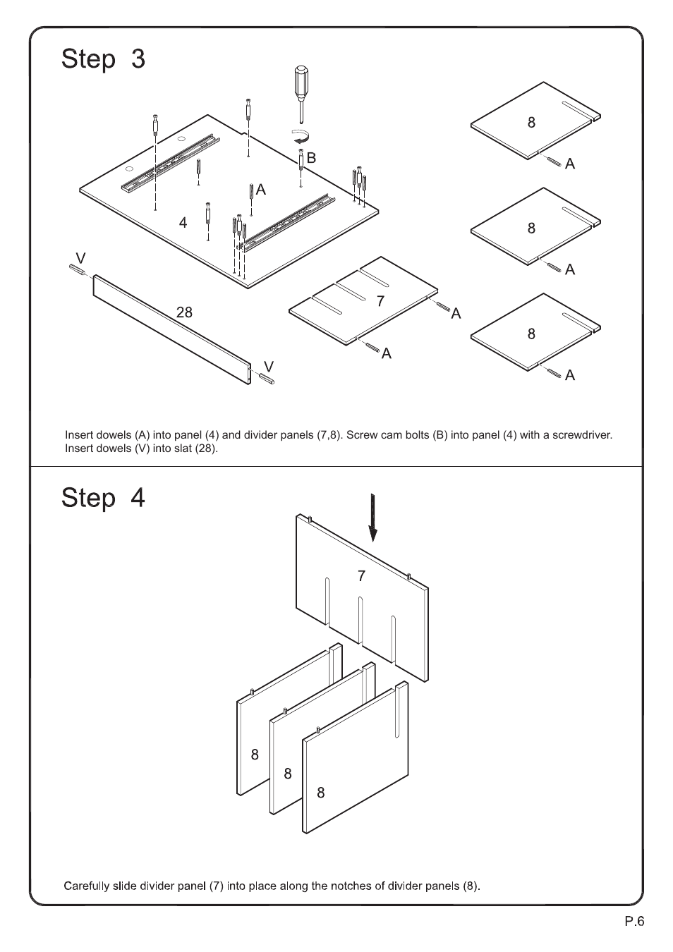 Walker Edison Furniture DW48D30 Storage Desk User Manual | Page 6 / 19